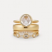 Vintage Gold Ring with Zirconia