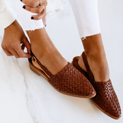 Monica | Woven Slingback Flat Shoes