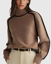 MARIEL | STRIPED TURTLENECK KNIT SWEATER