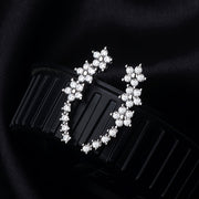 FLORAL RHINESTONE GOLD EARRINGS