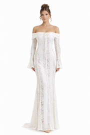 Annie | Sculpting Mesh Lined Stretch Floral Lace Dress
