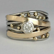 GOLD ZIRCONIA INLAID RING