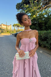 Imogen | Women's Strapless Ruffled Maxi Wedding Guest Dress