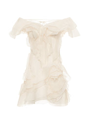 Jazlyn | Women's V-Neck Off-Shoulder Ruffled Mini Summer Dress
