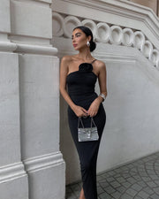 Kennedy | Women's Black Sleeveless Sophisticated Floral Maxi Dress