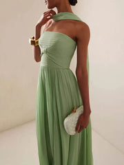 Romilly | Women's Elegant Strapless Maxi Wedding Guest Dress