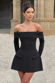 Stella | Women’s Long Sleeve Off-Shoulder A-Line Mini Dress
