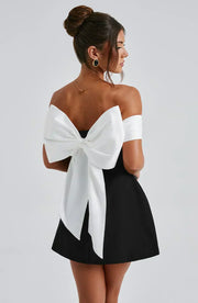 Jill | Women's Off-shoulder Mini Cocktail Dress with Bow