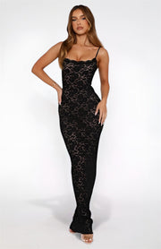 Celeste | Figure-Hugging Lace Sweetheart Maxi Dress