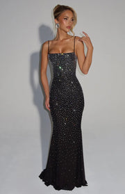 Luminara | Shimmering Refined Opulence Sculpted Maxi Dress