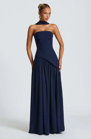 Donna | Asymmetrical Strapless Sculpted Maxi Dress