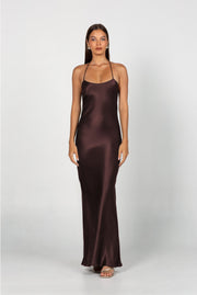 Euredice | Into Love Halter Maxi Dress  High-Shine Satin Bridesmaid Gown