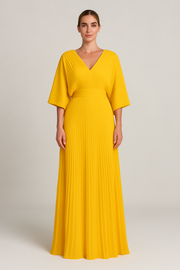 Maddy | Sophisticated Summer Vibrant Pleated Maxi Dress