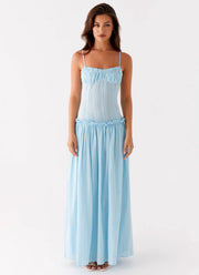 Jamy | Elegant Back Slip Color-Block Maxi Dress