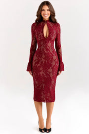 Rosita | Floral Knitted Lace Midi Dress