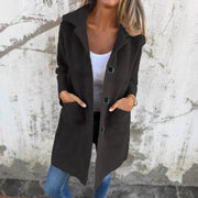MORWENNA | LONG SLEEVE BUTTON COAT WITH POCKETS