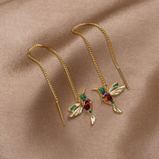 Stefanie – Gold Earrings with Delicate Pendant
