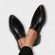 Esme | Pointed Toe Block Heel Loafers