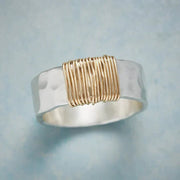 GOLDEN THREAD SILVER RING