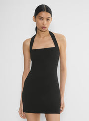 Colleen | Sleek Straight Neckline Tailored Structured Mini Dress