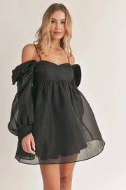 Desiree | Bubble Long Sleeve Off-Shoulder Mini Dress