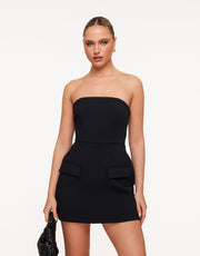 Wilma | Structured Architectural Strapless Tailored Mini Dress